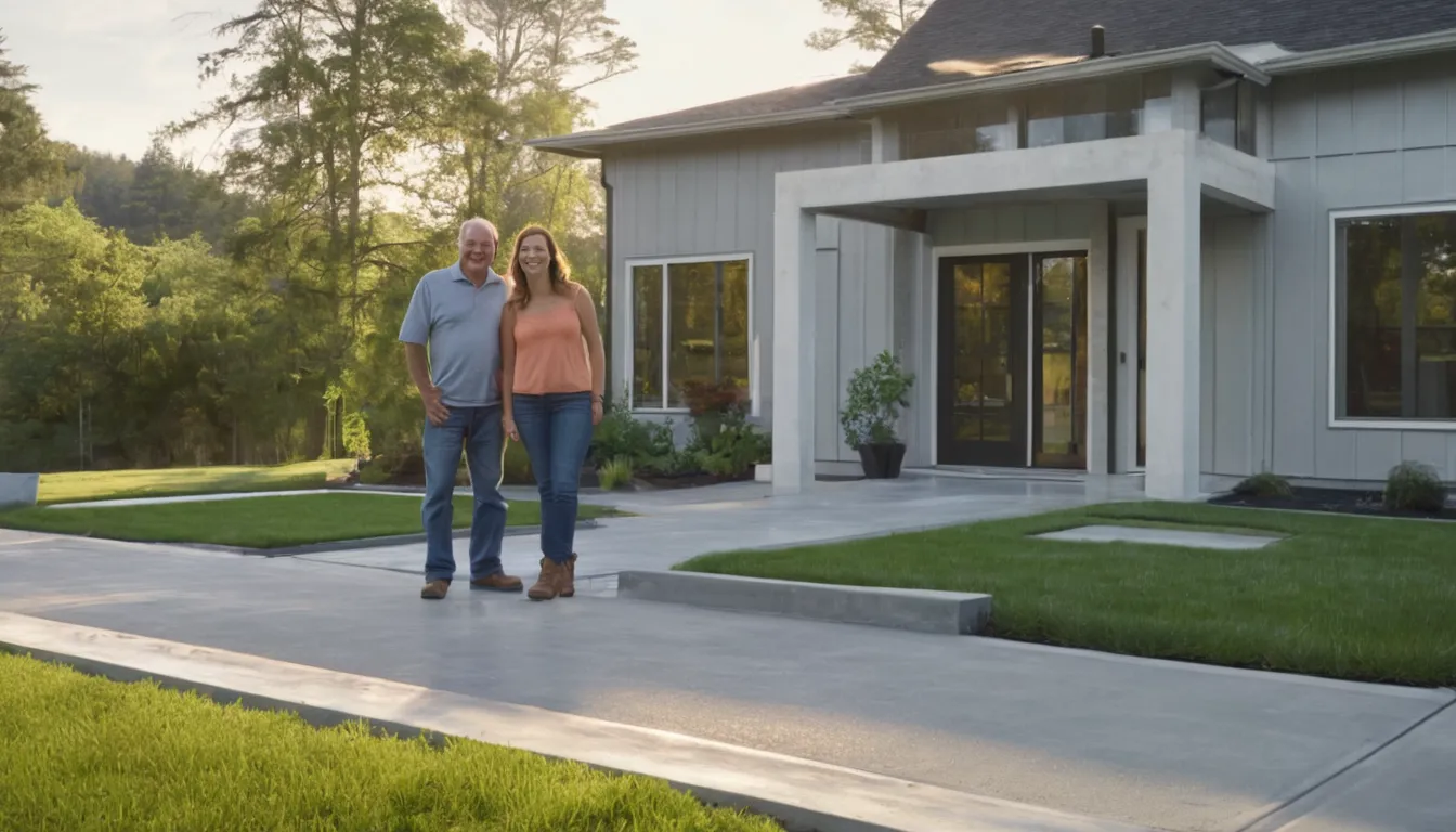 A freshly poured concrete driveway beside a frame house in Milwaukee